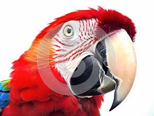 Vibrant parrot white background