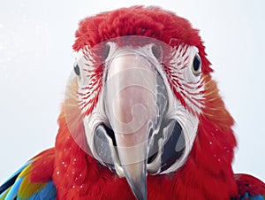 Vibrant parrot white background