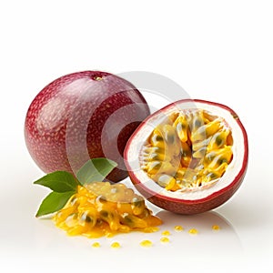 Vibrant Passion Fruit Product Photography On White Background