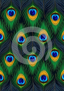 An Elegant Peacock Feather Pattern Background