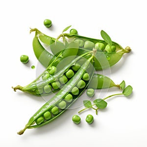 Vibrant Peas: A Photo Realistic Composition With Bold Colors