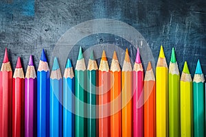 Vibrant pencils and markers ignite creative journeys in the inspiring classroom environment