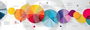 Colorful Pie Chart Design Showcases Data Distribution on a White Background With Text Placeholders for Effective photo