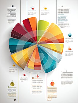 Colorful Pie Chart Showcasing Data Distribution With Placeholders for Text on a Clean White Background photo