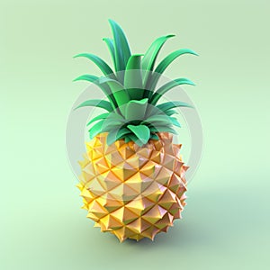 Roztomilý  trojrozmerný ananás hra dizajn izometrický zloženie 