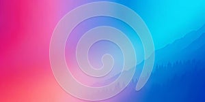 Vibrant Pink Blue Gradient Landscape Mountains Forest Nature Background