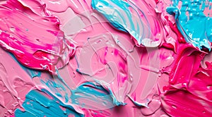 Vibrant Pink and Blue Paint Swirls