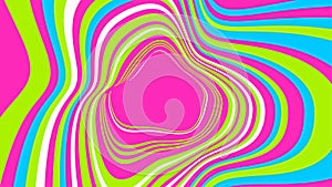 Vibrant pink center swirl on green striped background