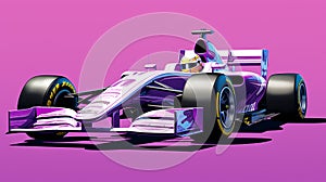 Vibrant Pink Formula One Car On Purple Background