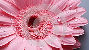 The vibrant pink gerbera daisy blossoms in nature romantic rain generated by AI