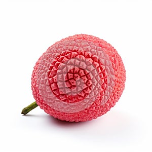 Vibrant Pink Lychee Fruit With Unique Textured Surface Pattern