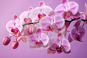 Vibrant Pink orchids flowers. Generate Ai