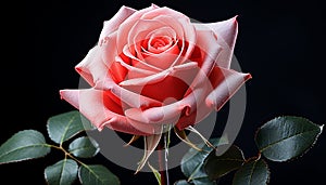 A vibrant pink rose symbolizes love and beauty in nature generated by AI