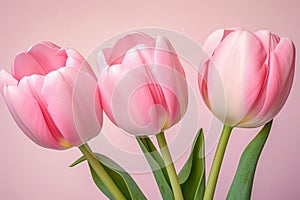 Vibrant Pink tulips. Generate Ai