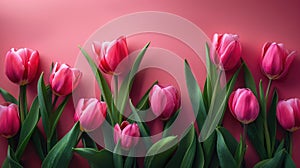 Vibrant Pink Tulips Symbolizing Love for Mother's Day Celebration.