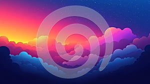 Vibrant Pixel Sunset Landscape