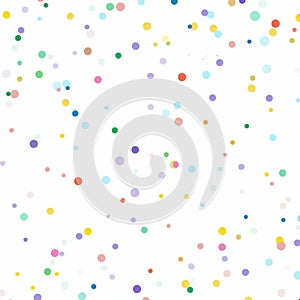 Colorful Polka Dot Pattern White Background, Party Celebration Design