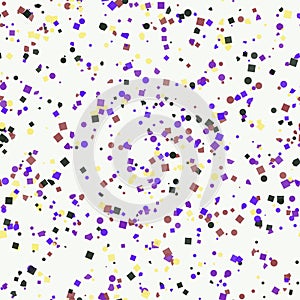 Colorful Geometric Confetti Pattern on White Background