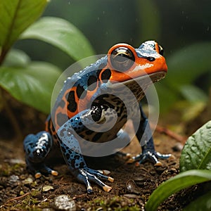 Vibrant Poison Frog: Exploring Nature\'s Colorful Amphibians Generated by AI