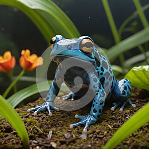 Vibrant Poison Frog: Exploring Nature\'s Colorful Amphibians Generated by AI