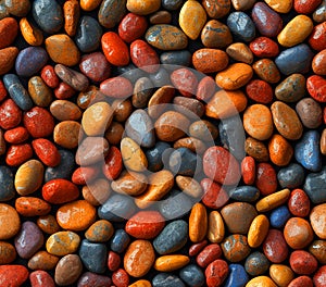 Vibrant Polished Pebbles Texture Background Pattern