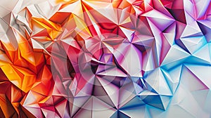 Vibrant polygonal designs adding a burst of color and energy to white surfaces