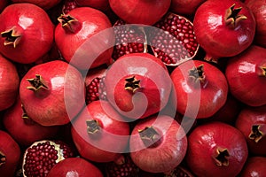 Vibrant Pomegranate red fresh background. Generate Ai