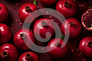 Vibrant Pomegranate red ripe background. Generate Ai