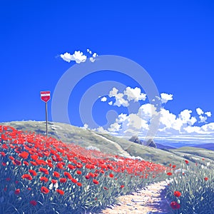 Vibrant Poppy Field on a Sunny Day