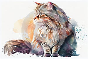 A vibrant portrait of an orange cat, capturing its curious and playful personality, generative ai illustration.