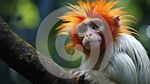 Vibrant Portraiture Of A White Monkey In Brazilian Zoo