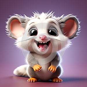 Vibrant Possum Delight: Cute 3D Isolation by AI photo