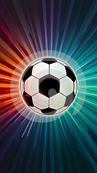 Vibrant poster featuring a pulsating motion of a soccer ball