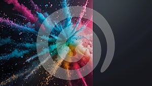 Vibrant Powder Explosion in Multicolored Abstract Display