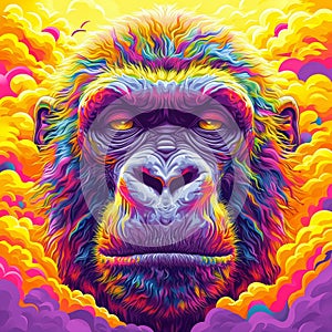 Vibrant Primate Portrait photo