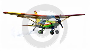 Vibrant Propeller Plane Isolated on White Background