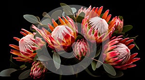 Vibrant protea flower bouquet