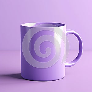 Vibrant Purple 3d Coffee Mug Mockup On Colorful Background