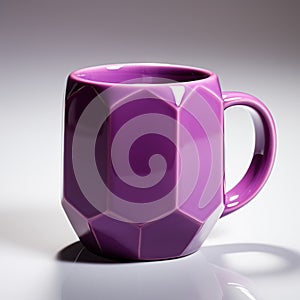 Vibrant Purple 3d Printed Coffee Mug With Dodecahedron Design