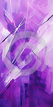 Vibrant Purple Abstract Painting With Angular Brushstrokes