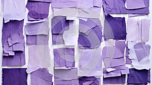 Vibrant Purple Art Collage: Abstract Microfiber Ripped Pieces