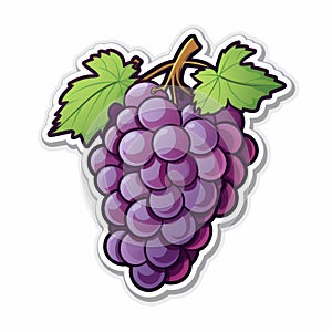Vibrant Purple Cartoon Grapes Sticker - High Quality, Unique Design