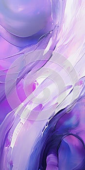 Vibrant Purple And White Abstract Painting With Blink-and-you-miss-it Detail