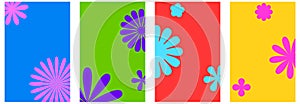 Vibrant Quartet of Floral Graphics photo