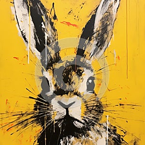 Vibrant Rabbit Painting In Ilford Sfx Style - Expressive Faces And Loose Paint Application