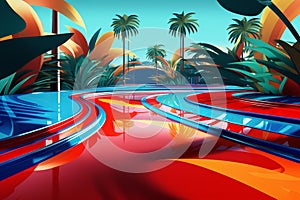 Vibrant Race Track: Abstract Energy and Intensity