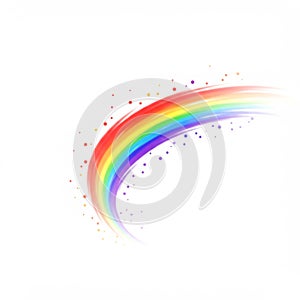 Vibrant Rainbow Arc on White Background
