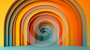 Vibrant Rainbow Archways Abstract Background