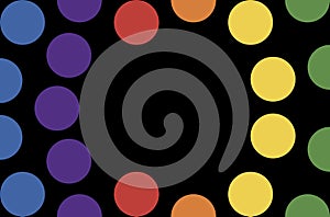 Vibrant Rainbow Circle on Black Background. Mesmerize color intertwine to form captivating circular pattern on a striking black photo