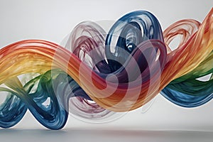 Vibrant rainbow-colored smoke flows dynamically, creating a mesmerizing illustration.